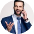 businessman talking over call